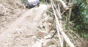 Villagers forced to clear mud after landslide