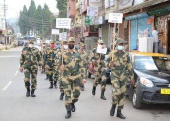 BSF personnel march against drug addiction, alcohol abuse