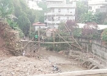 A bamboo bridge in Umpling
