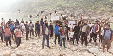 Brichyrnot mining: Shymplong village holds black flag protest against public hearing