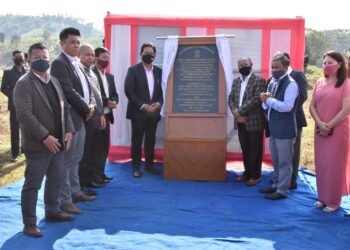 Conrad lays foundation stone of Rs 58 crore road project in Jirang constituency