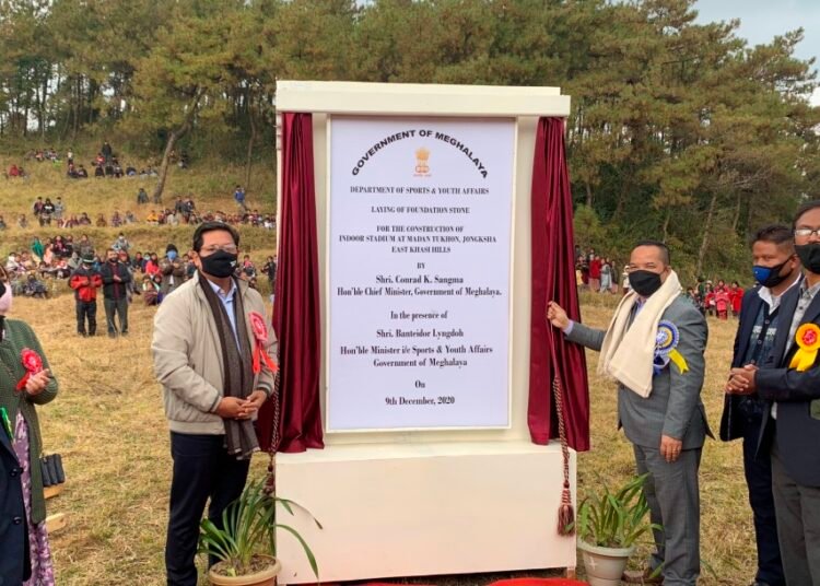 Base laid for indoor stadium in Jongksha