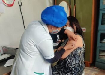 Health workers get Covid vaccine jab in Khliehriat CHC