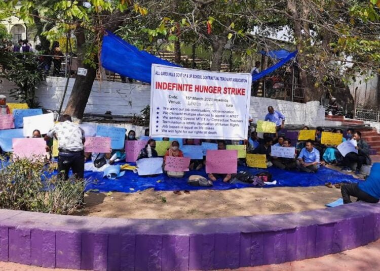 Contractual teachers begin hunger strike in Tura