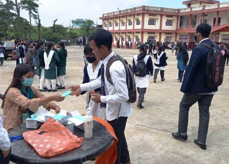 ABVP distributes facemasks to students in Jowai