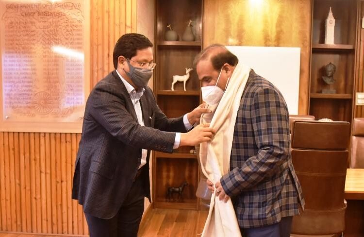 Meghalaya CM welcomes his counterpart in Shillong