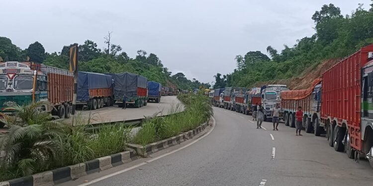 Bailey bridge renovation leaves trucks stranded in Ri Bhoi