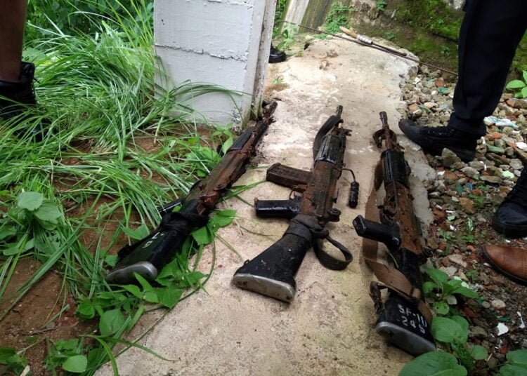 Police rifles fished out from Wahumkhrah