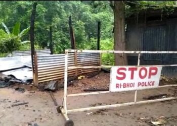 Police check post torched