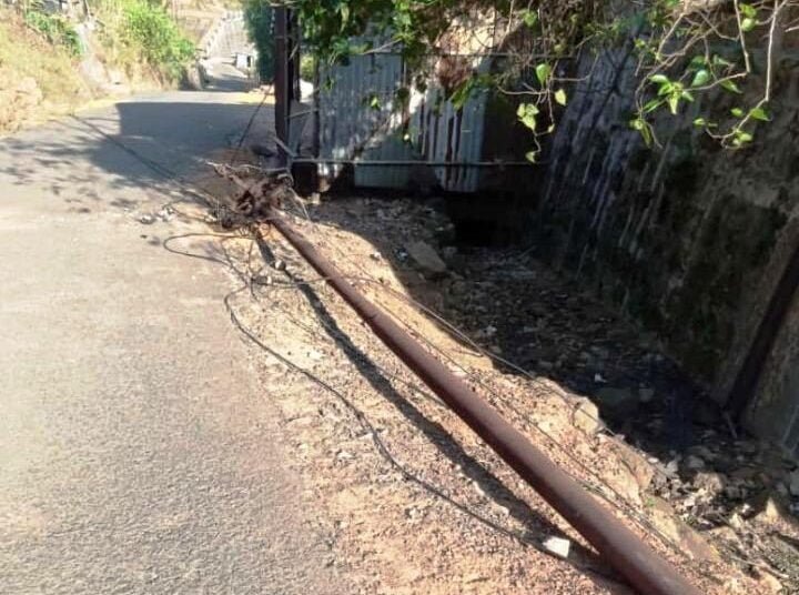Electricity pole collapses, JYF cries lackadaisical
