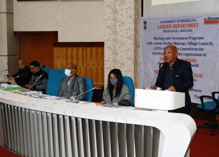Awareness programme on eShram portal held in Shillong