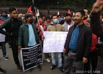 Protests amid golden jubilee celebration held in city