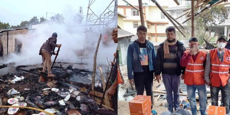 Fire displaces 4 families, Indian Red Cross rush to help