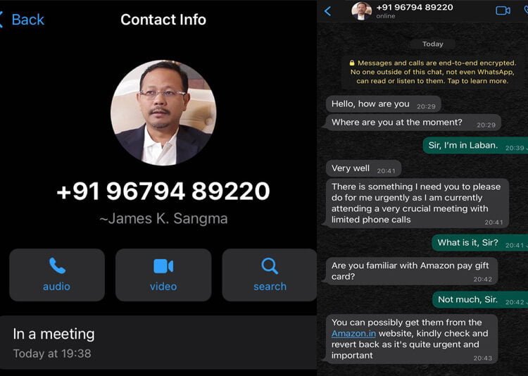 Complaint lodged against number impersonating James