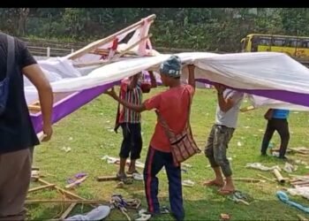 Community comes together to repair damage ahead of service