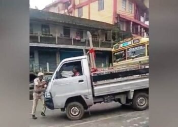 Two held for trying to run over traffic cop