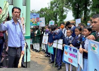 Jowai soil & water conservation office made plastic-free, plants packing leaves