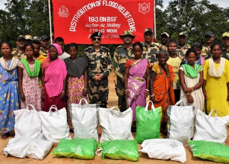 BSF distributes relief to flood affected villagers