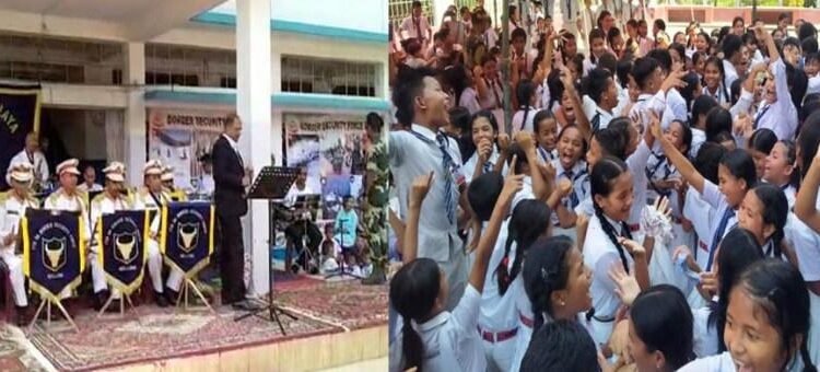 BSF band plays at Holy Cross School