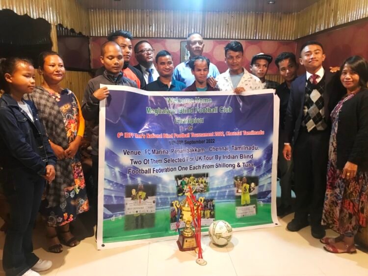 Meghalaya blind football champions felicitated on return