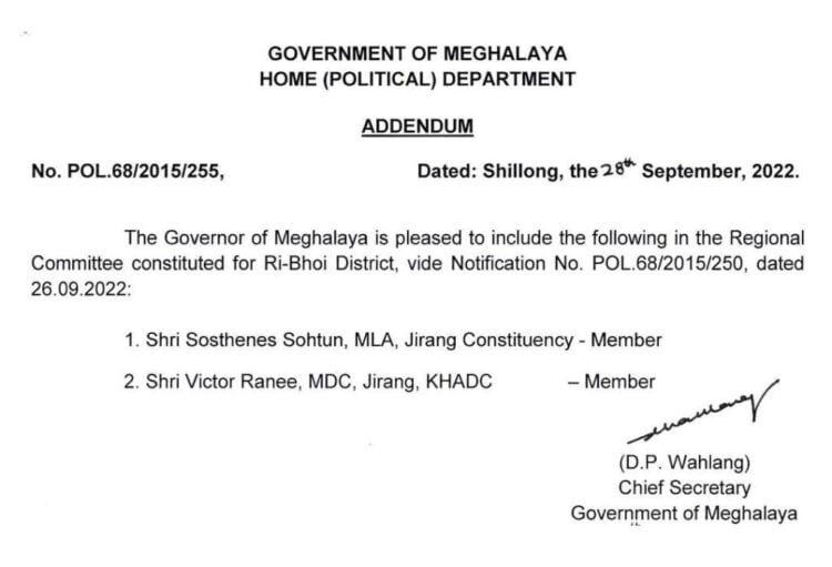 Jirang MLA, MDC part of Ri Bhoi panel to settle border dispute