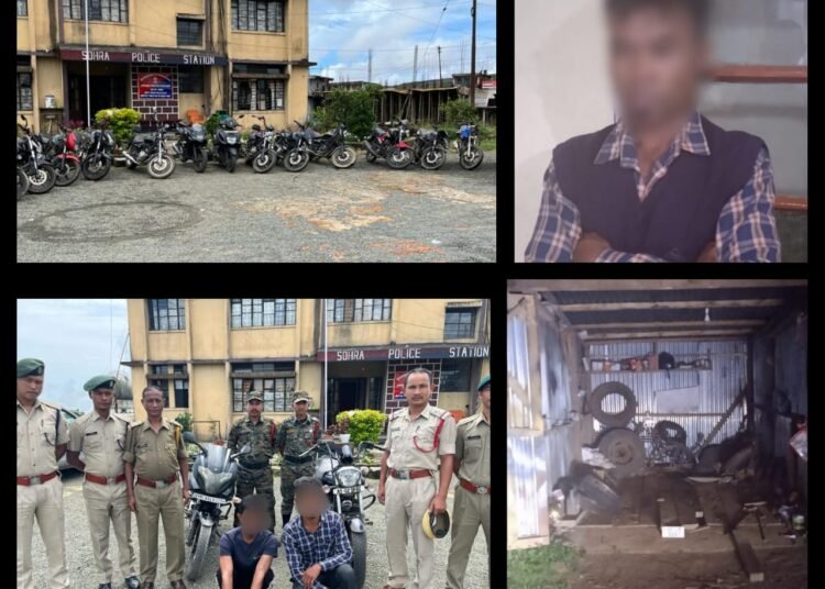 Sohra police bust bike theft racket; 3 held, 16 two-wheelers recovered
