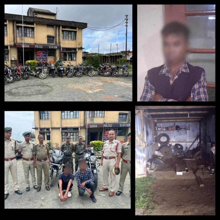Sohra police bust bike theft racket; 3 held, 16 two-wheelers recovered