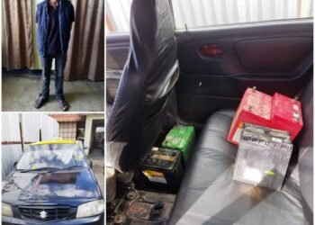 One arrested with 4 stolen car batteries