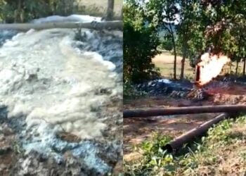 Flames gush out JJM drill site