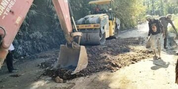 Filling works begin along NH 6 after protest