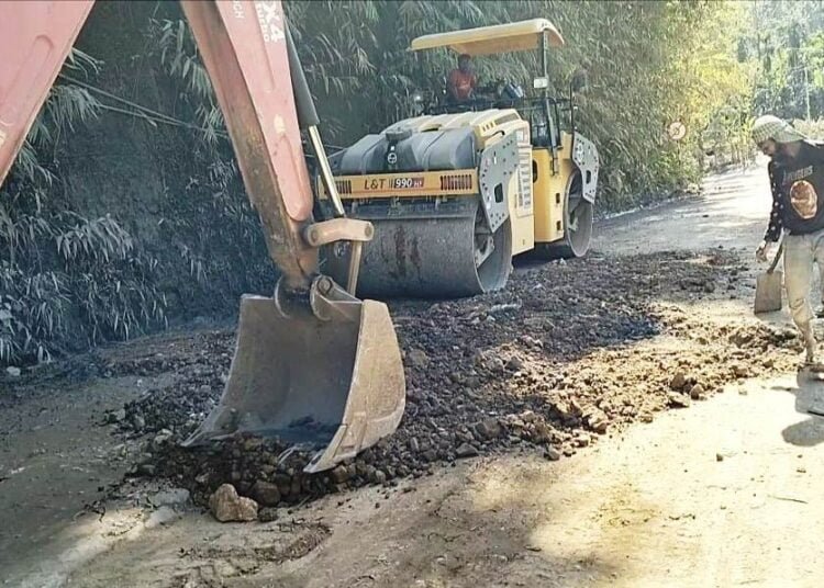 Filling works begin along NH 6 after protest