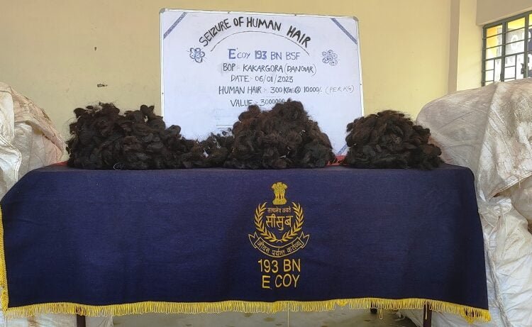 300 kg human hair seized by BSF in Meghalaya