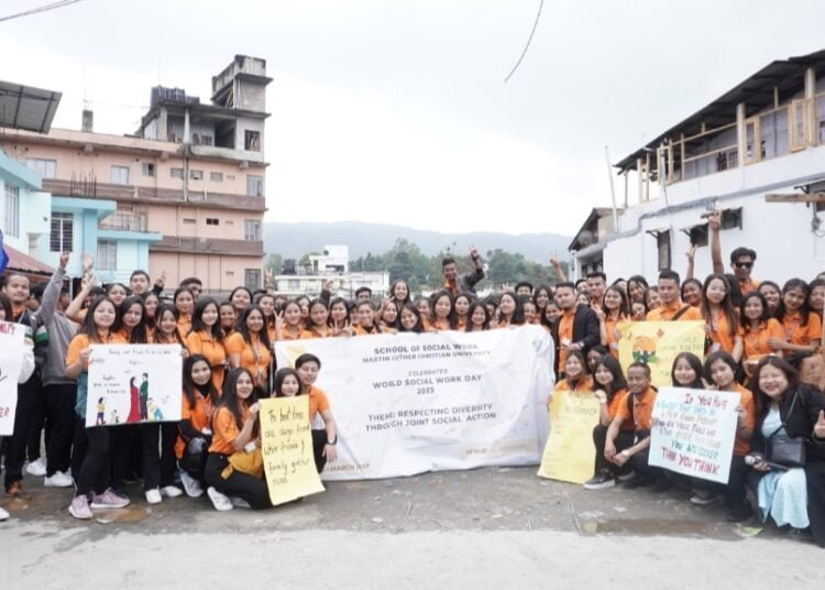 MLCU students stage street play on Umkhrah River