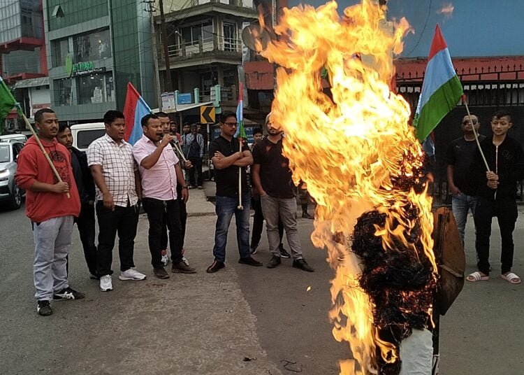 EJNC burns Assam CM’s effigy over Mukroh claim