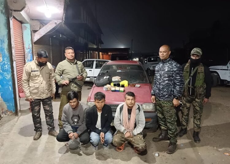 Three arrested with suspected heroin in Ladrymbai