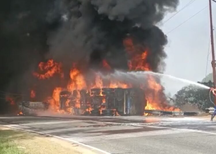 Fuel tanker crash leads to massive explosion