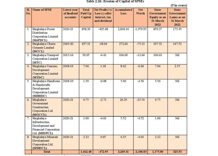 8 loss-making public companies bleed Meghalaya’s wealth