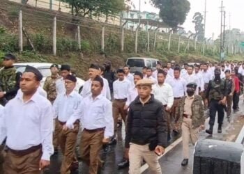 RSS marches through city with heavy police presence