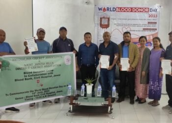 Jowai Blood Bank Centre felicitates Blood Donors