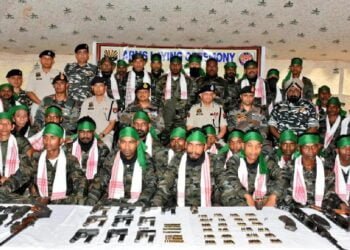 Tribal militant outfit chief, cadres surrender in Karbi Anglong