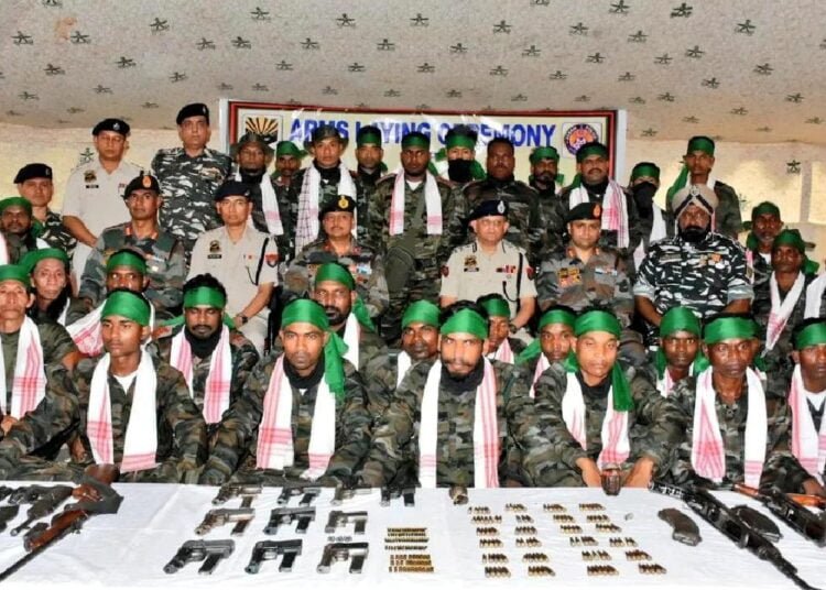 Tribal militant outfit chief, cadres surrender in Karbi Anglong