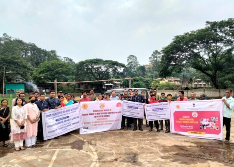 TB patients in Byrnihat receive food baskets from sponsors