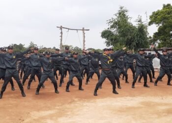 Passing out parade ceremony held for 64 security guards in WJH