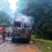 Truck engulfed by flames on Shillong Bypass