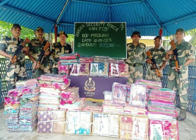 Rs 13 lakh of smuggled clothing seized by BSF