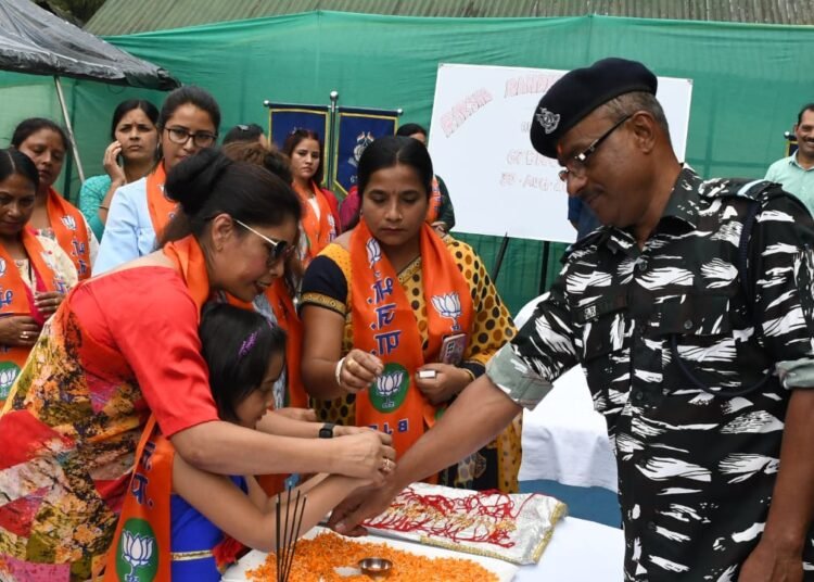 Mahila morcha celebrates Raksha Bandhan with CRPF