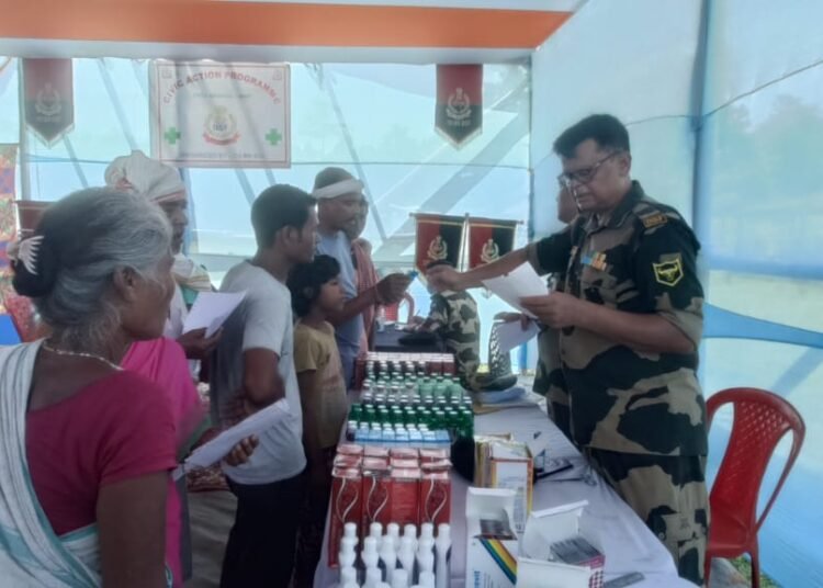 BSF holds free medical camp, weapons exhibition in Bholaganj