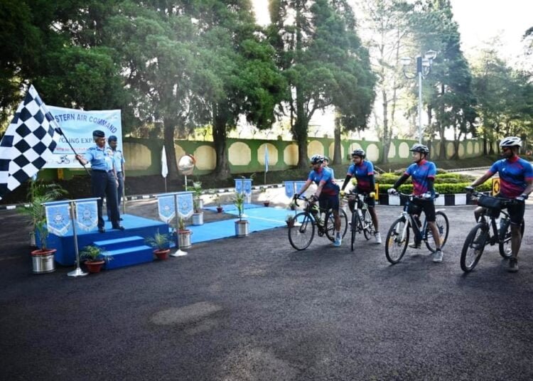 Indian Air Force cycle expedition from Shillong flagged off