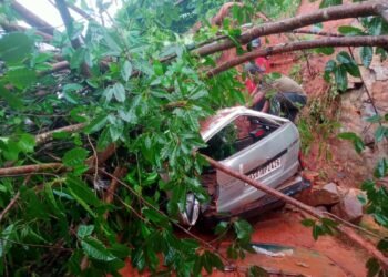 Van crushed in Patharkhmah landslide