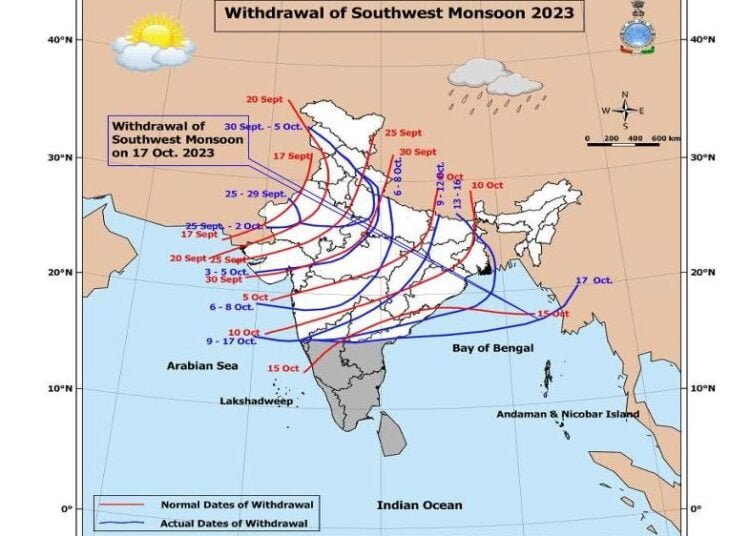 South West Monsoon withdraws from M’laya